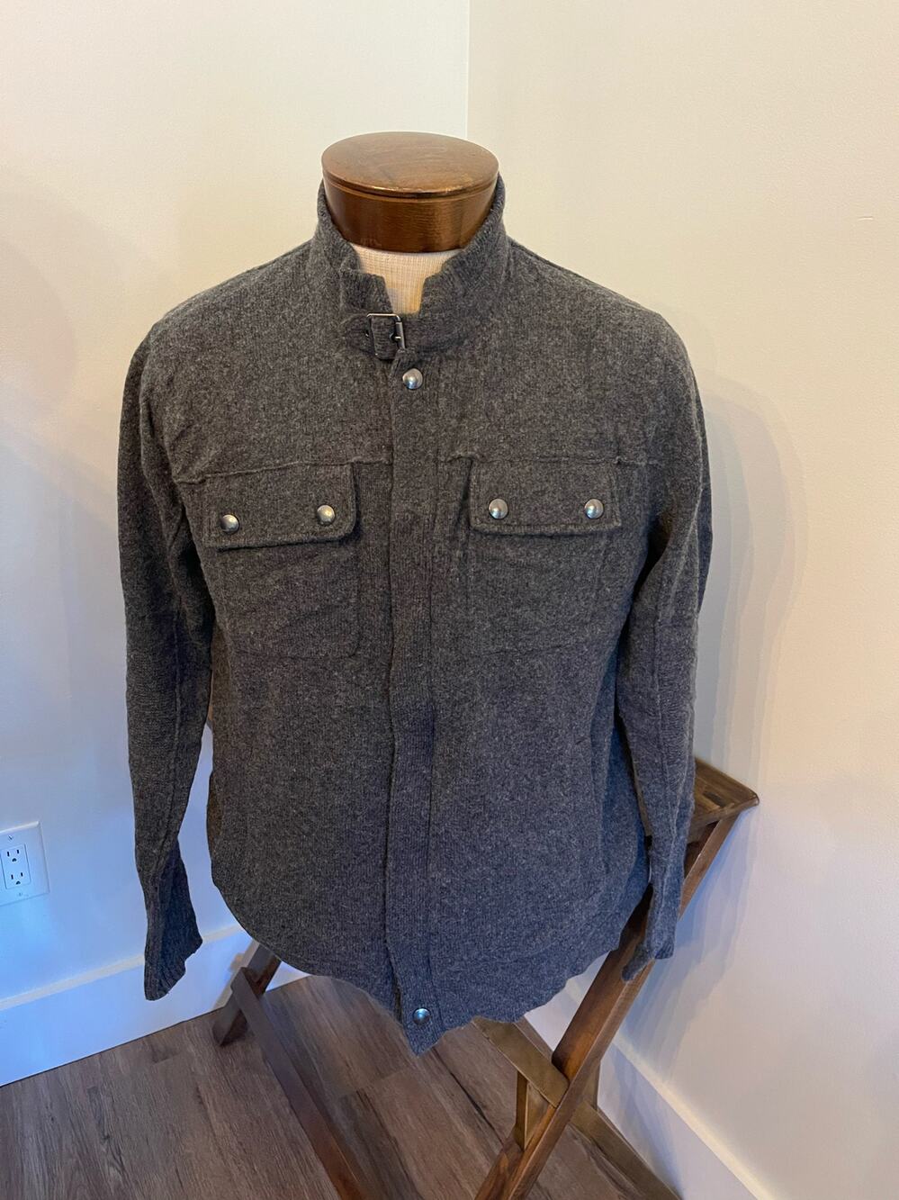 Banana Republic Merino Wool Zip Up Sweater Size Large